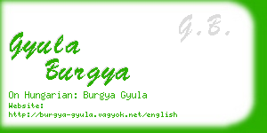 gyula burgya business card